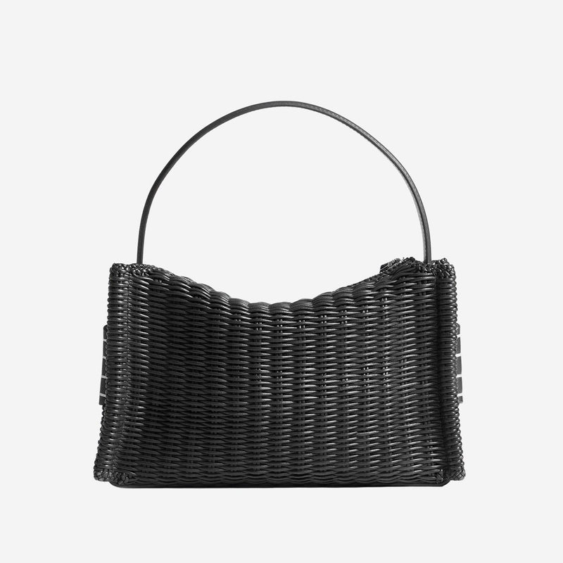 Jw Anderson Woven Leather Shoulder Bag — Black