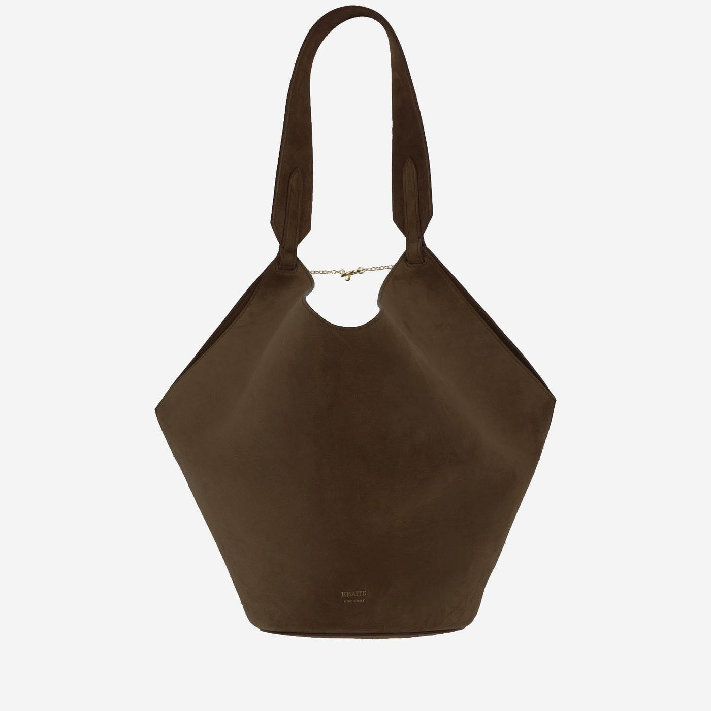 Khaite Small Lotus Shoulder Bag — Brown Calfskin