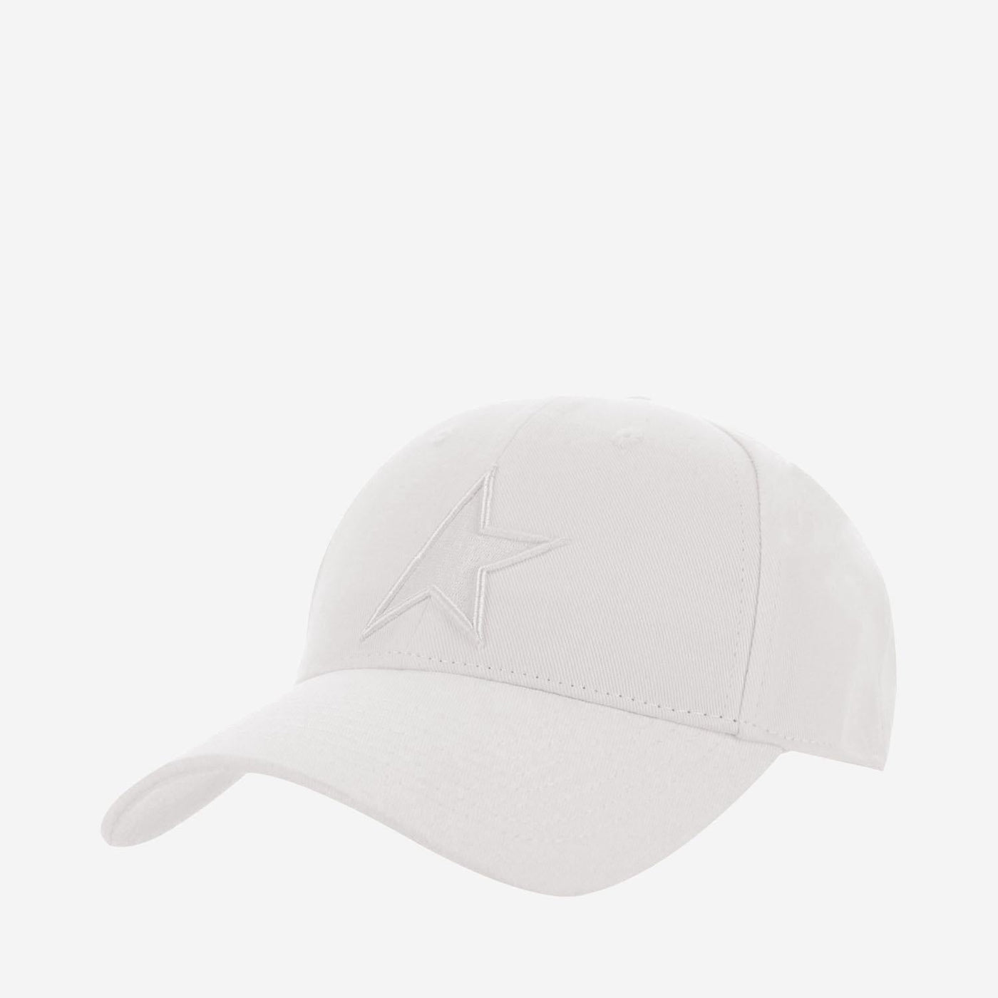 Golden Goose Gup01038 Embroidered Star Cotton Baseball Cap — White Caps