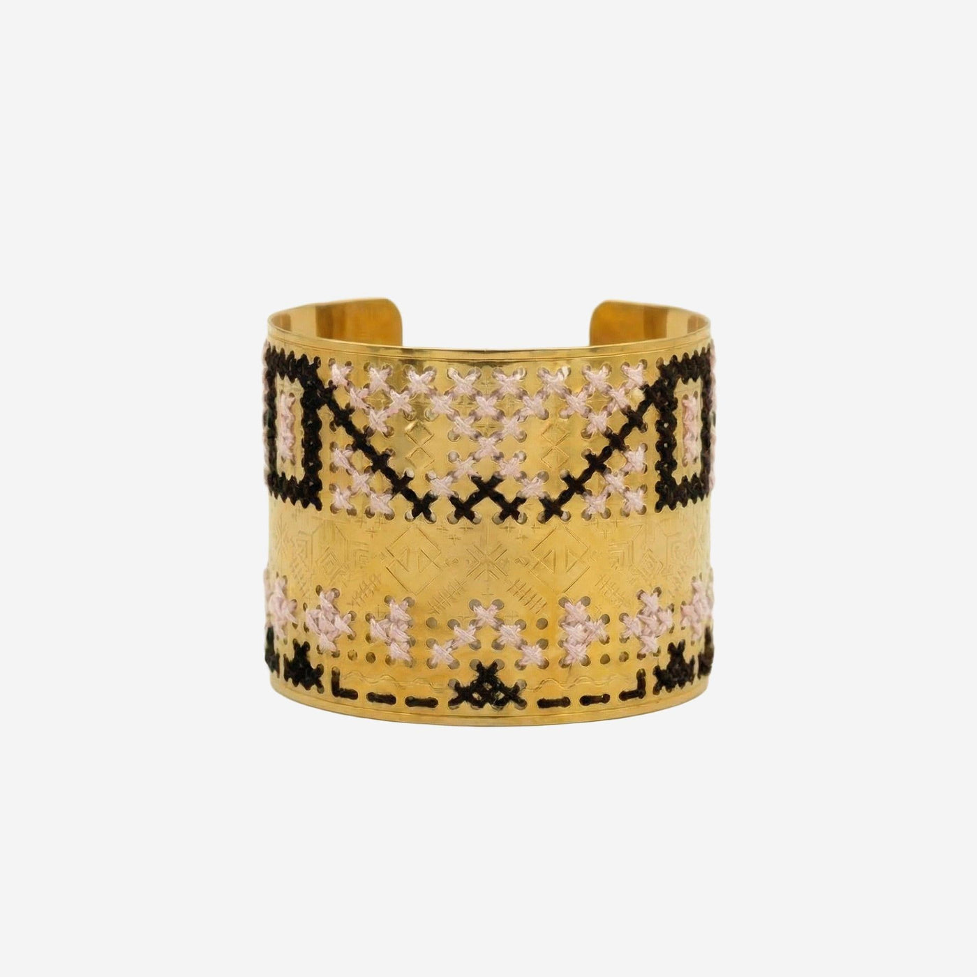 Leight Studio Embroidered Steel Cuff Bracelet — Gold Bracelets