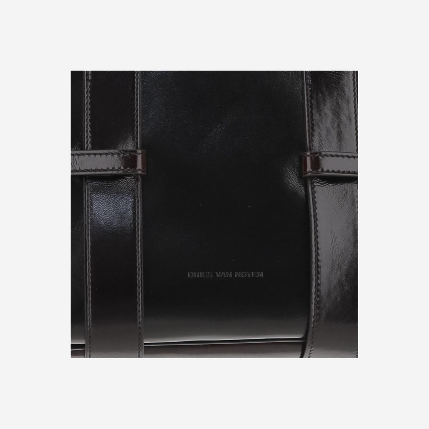 Dries Van Noten Glossy Leather Shoulder Bag — Brown