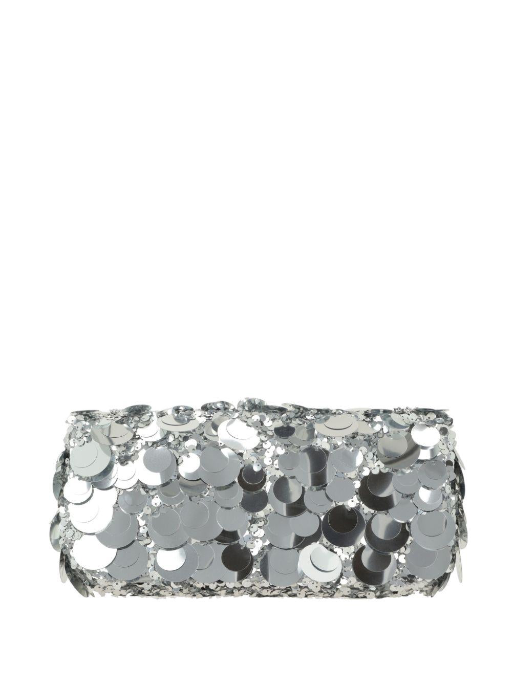 Rabanne Sparkle Shoulder Bag — Silver Lambskin