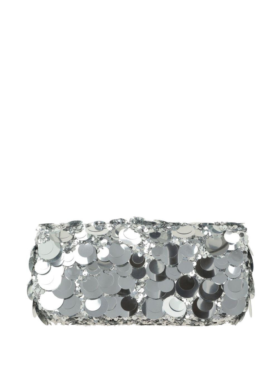 Rabanne Sparkle Shoulder Bag — Silver Lambskin