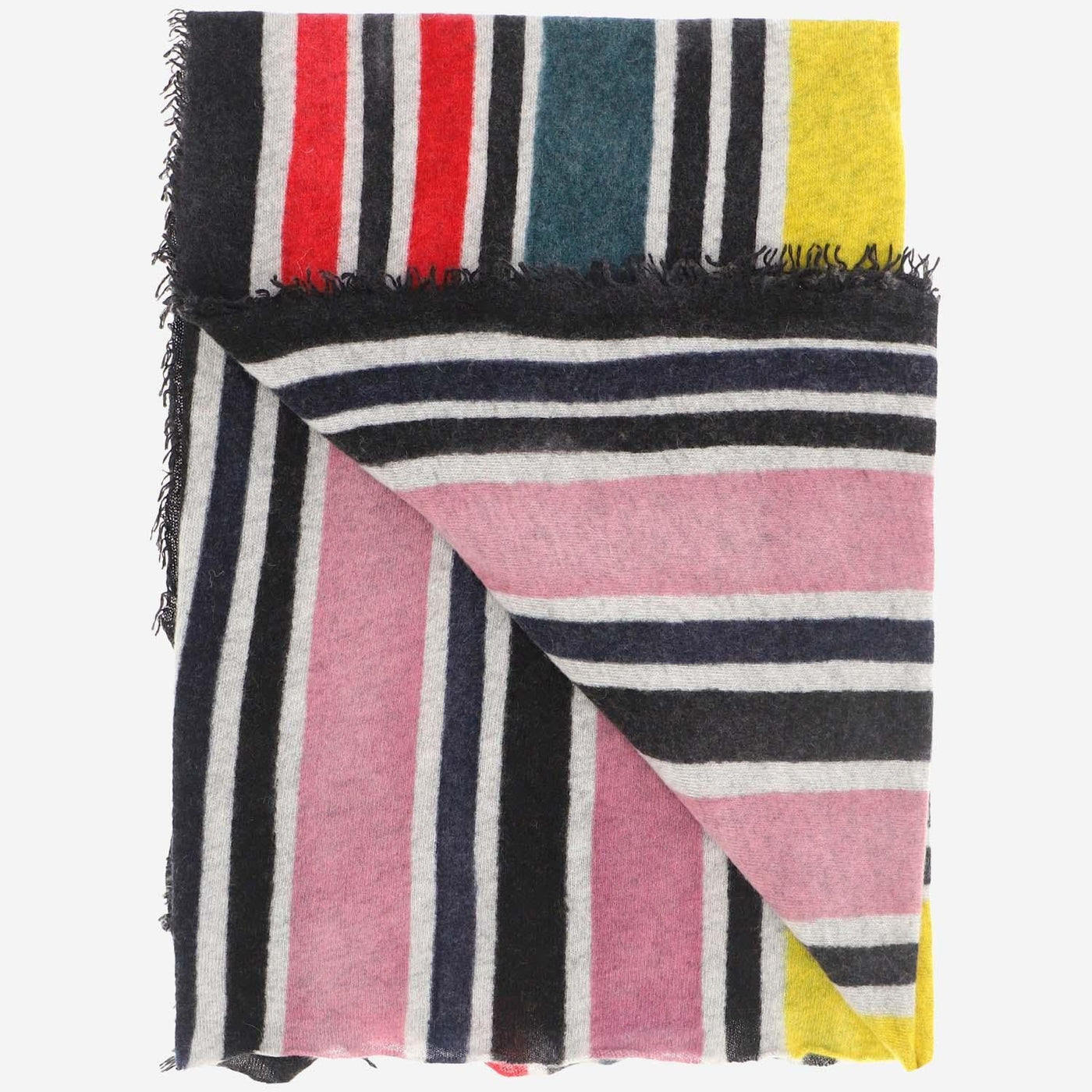 Faliero Sarti Striped Cashmere Scarf — Multicolor Scarfs