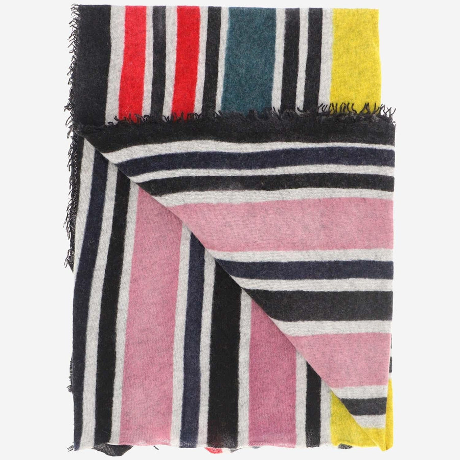 Faliero Sarti Striped Cashmere Scarf — Multicolor Scarfs