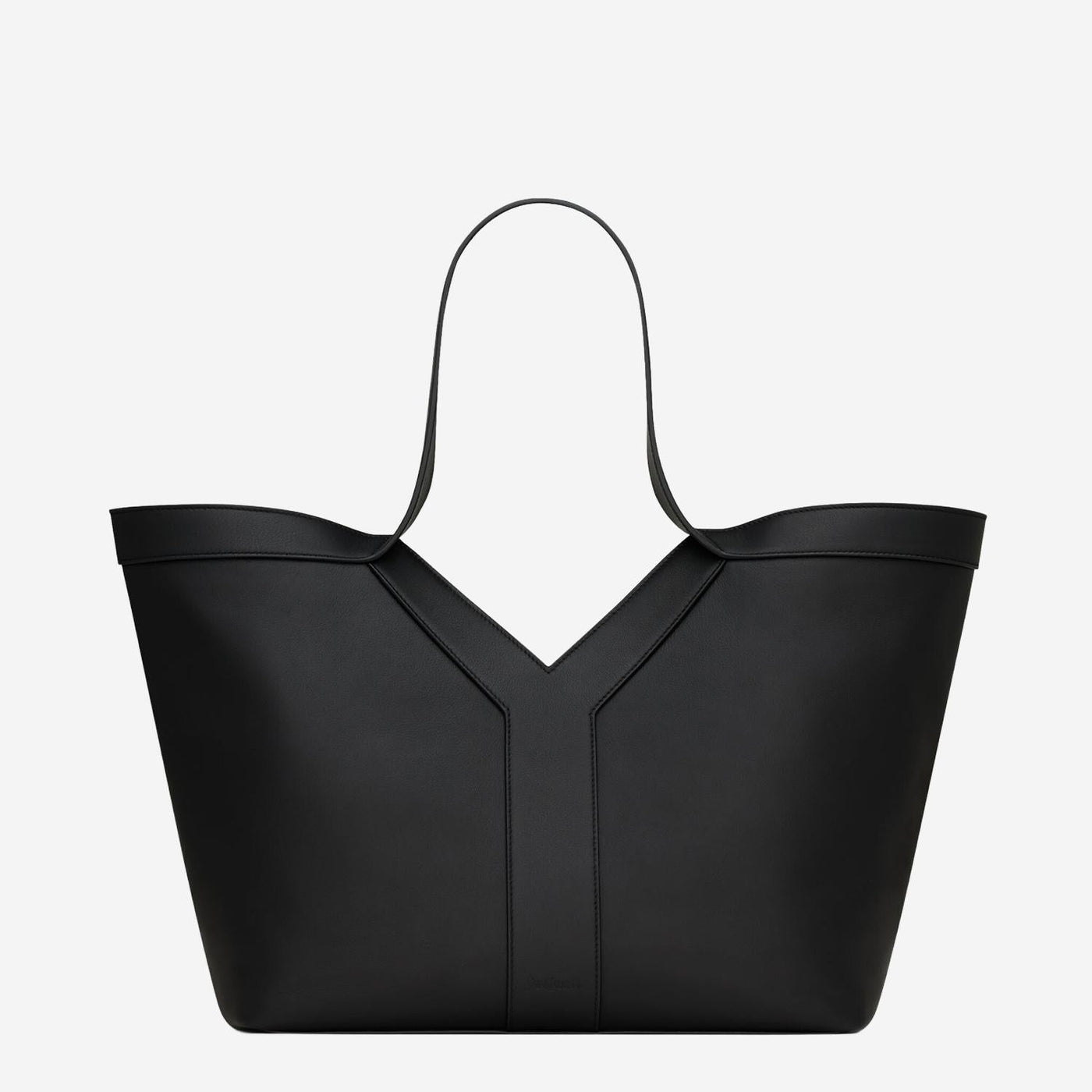 Saint Laurent Fine-Grained Leather Tote Bag — Black