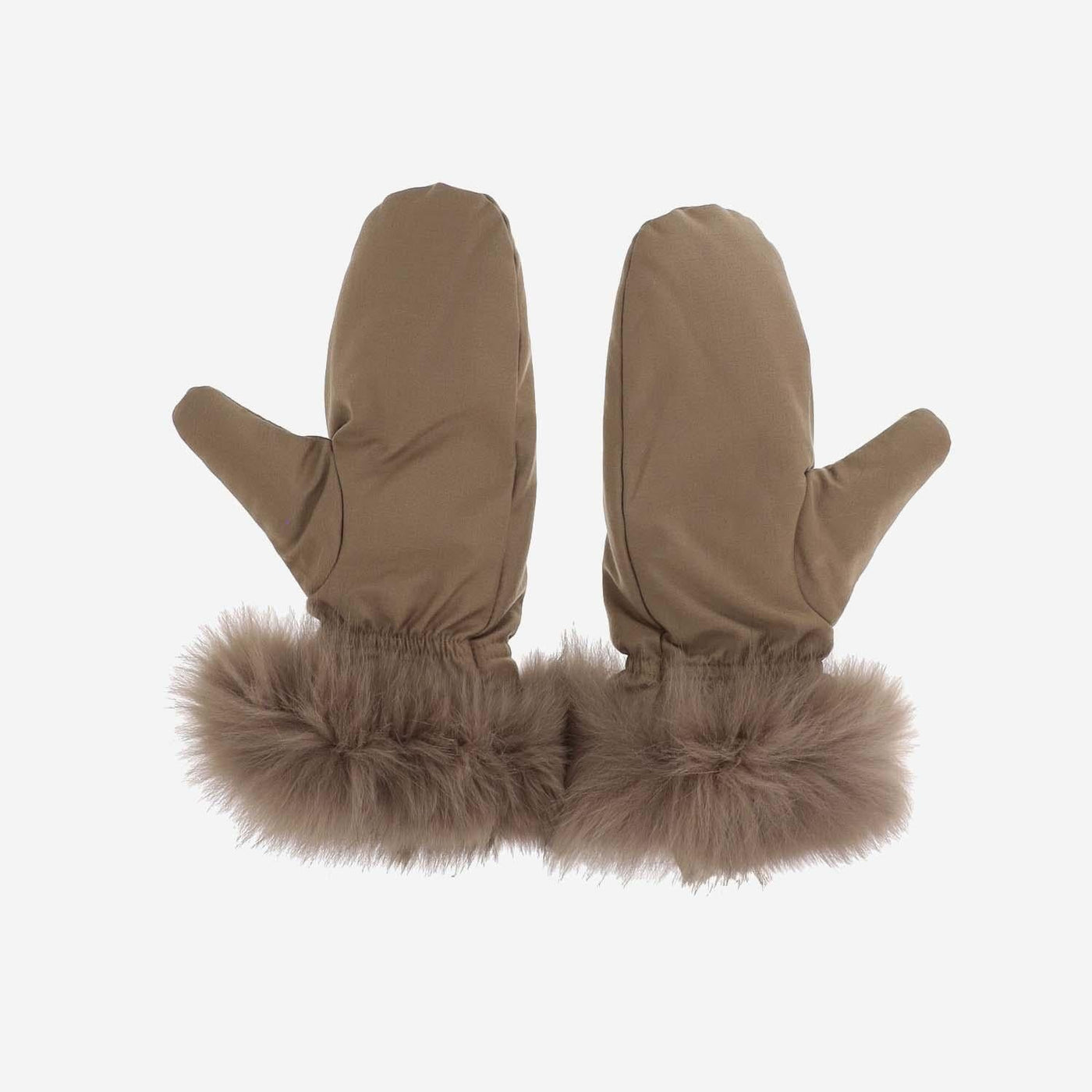 Yves Salomon Virgin Wool & Fox Fur Gloves — Beige