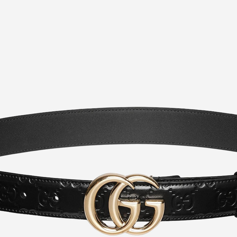 Gucci Gg Marmont Belt — Black Cotton