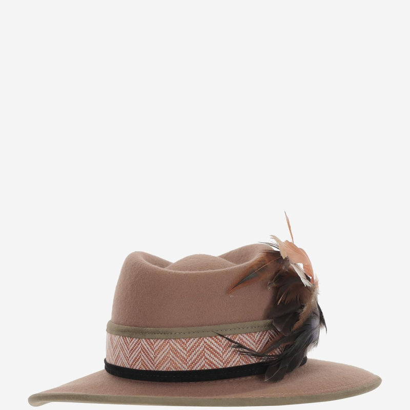 Alexia Alvarez De Toledo Terracotafedora Fedora — Beige Wool Fedoras