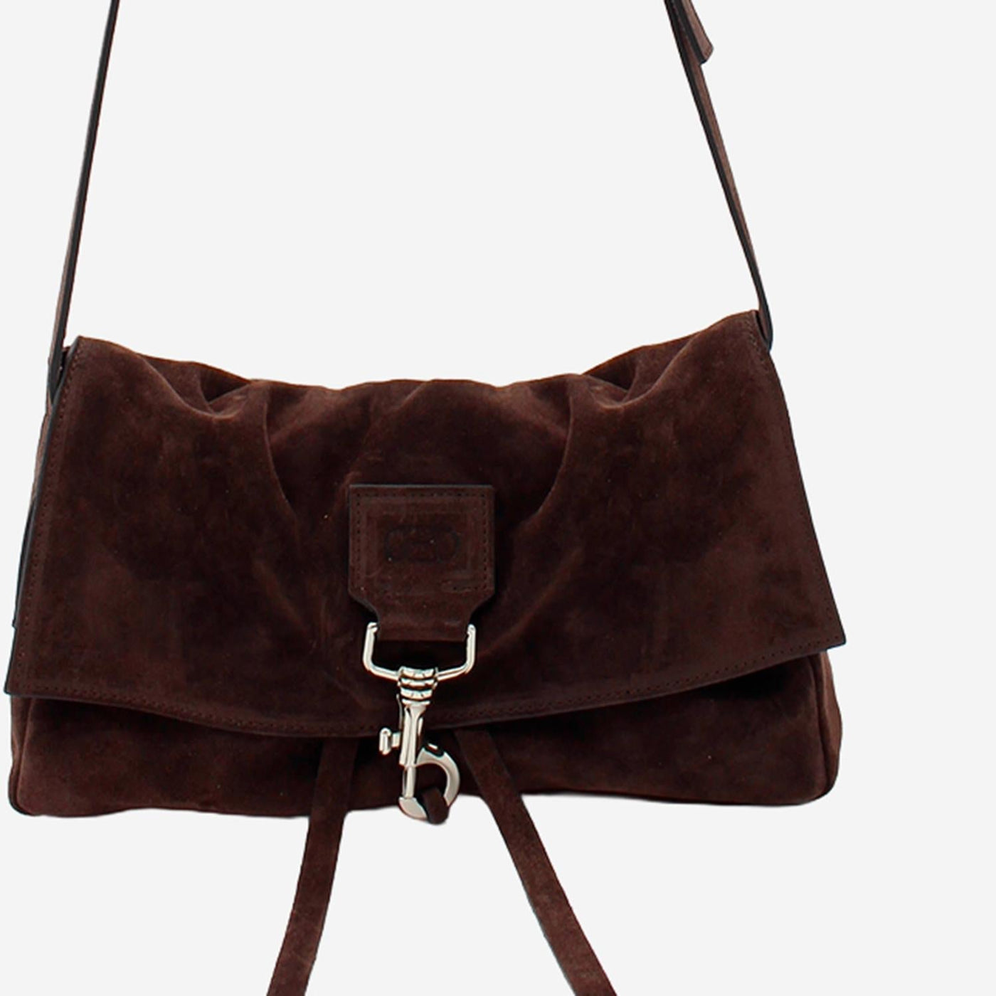 Radica Studio Suede Foldover Shoulder Bag — Brown