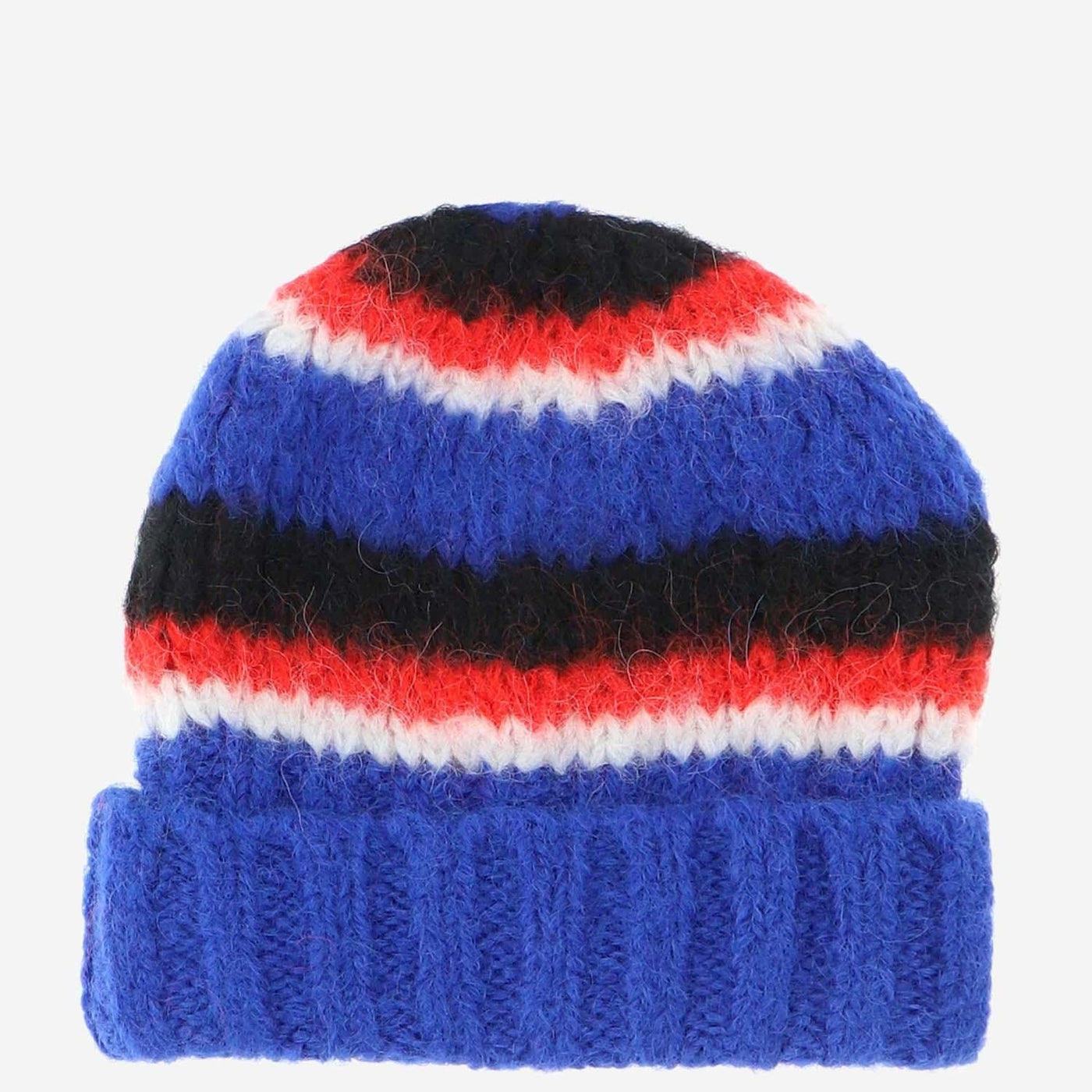 Saint Laurent 668769 Striped Alpaca-Wool Beanie — Blue Beanies