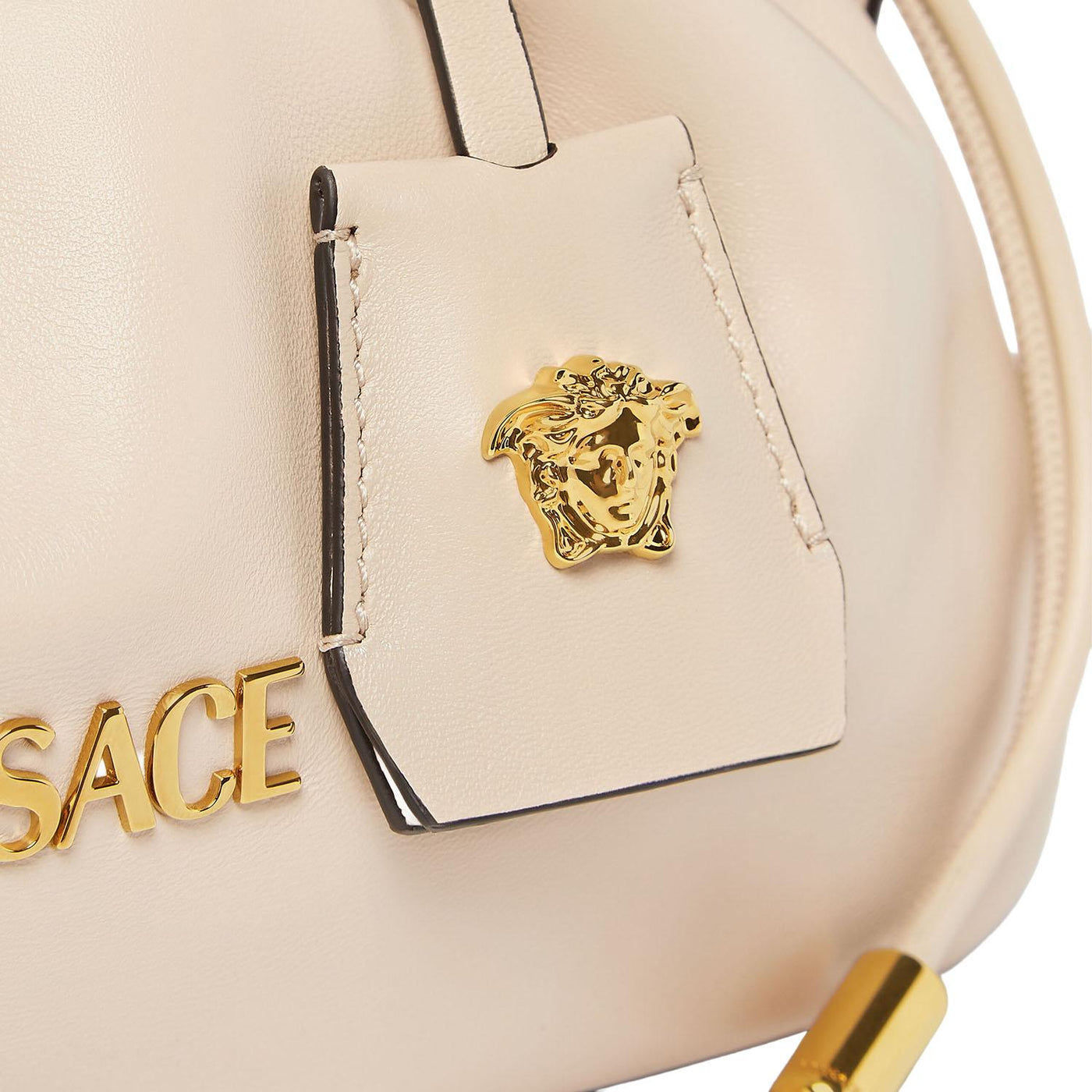 Versace Tag Mini Bag — Ivory Lambskin Leather