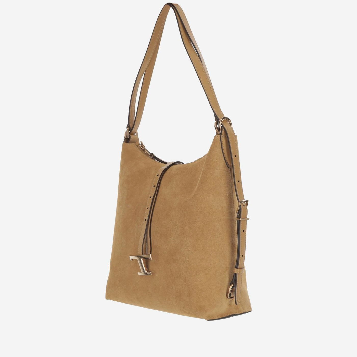 Tods Suede Leather Shoulder Bag — Beige