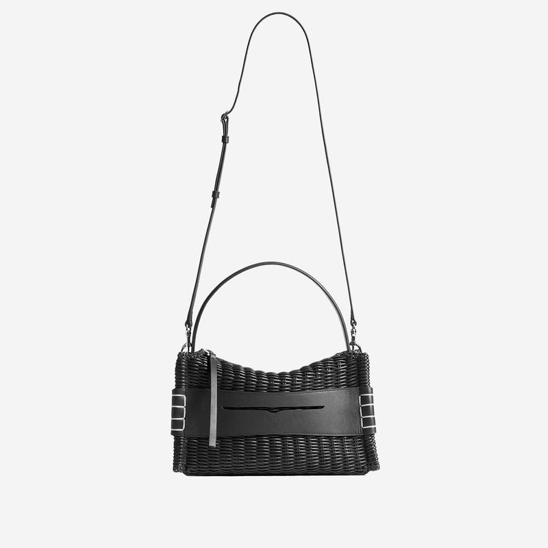 Jw Anderson Woven Leather Shoulder Bag — Black