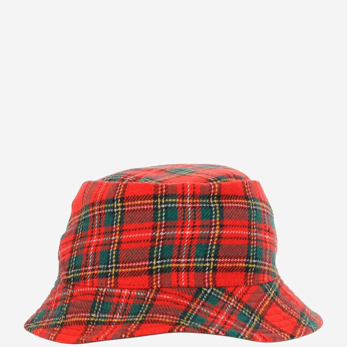 Grevi 2521 Tartan Wool Reversible Bucket Hat — Red