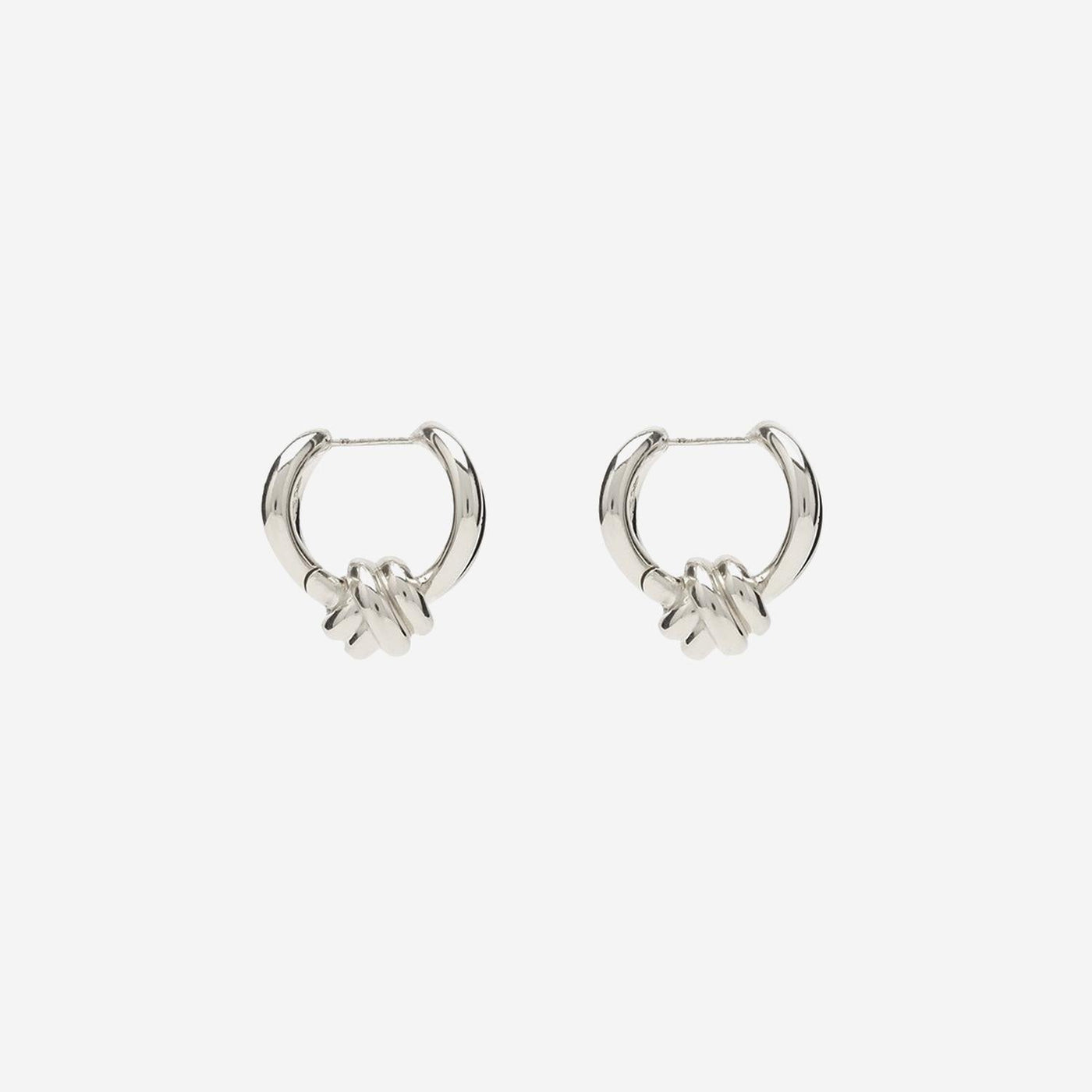 Bottega Veneta Knot Earrings — Silver Sterling