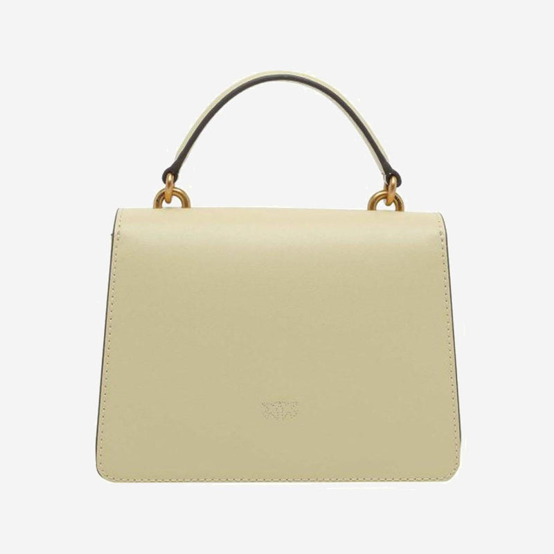 Pinko Calfskin Leather Shoulder Bag — Yellow
