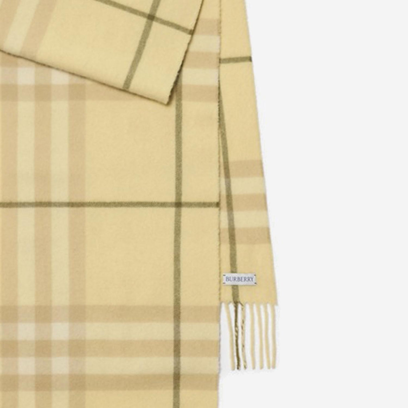 Burberry Cashmere Check Scarf — Yellow Scarfs