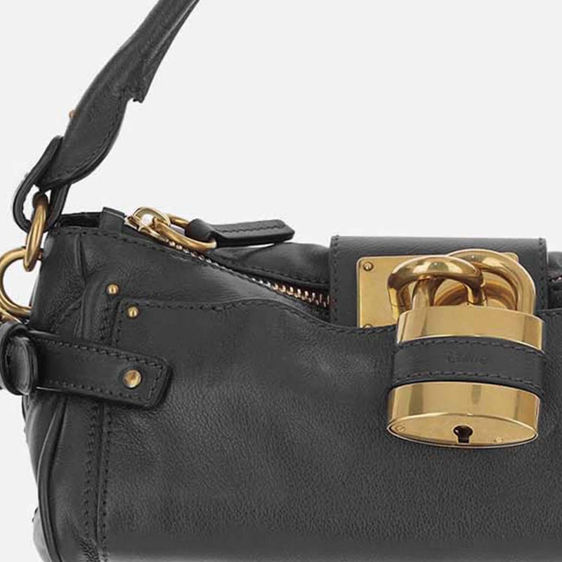 Chloé Paddington Shoulder Bag — Black Leather