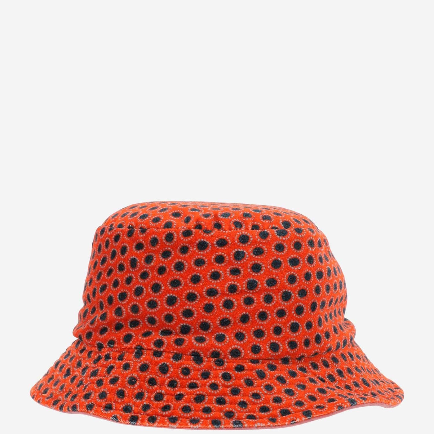 Grevi 3214 Geometric-Patterned Cotton Bucket Hat — Orange