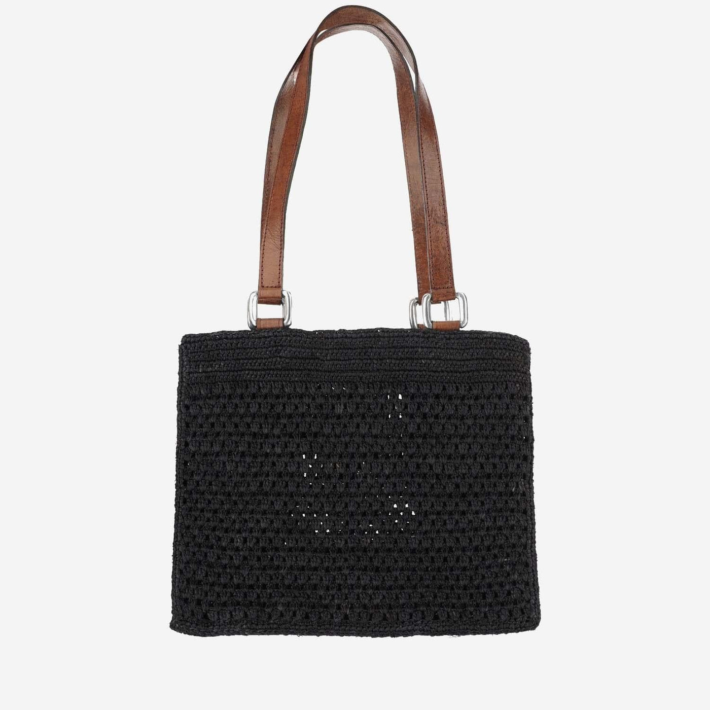 Ibeliv Shoulder Bag — Black Straw