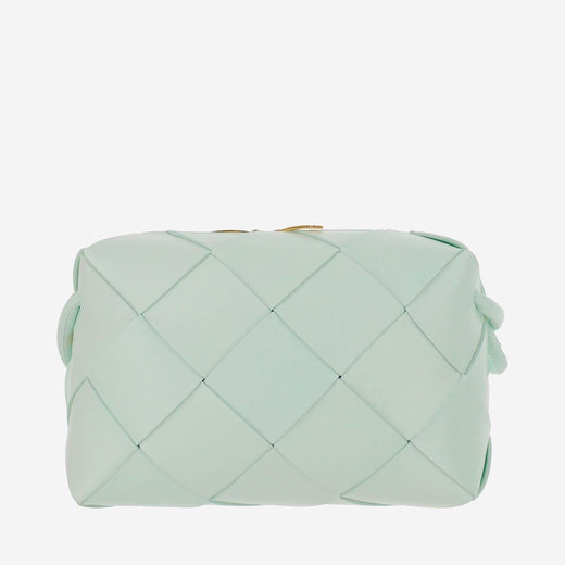 Bottega Veneta Small Cassette Shoulder Bag — Green Lambskin