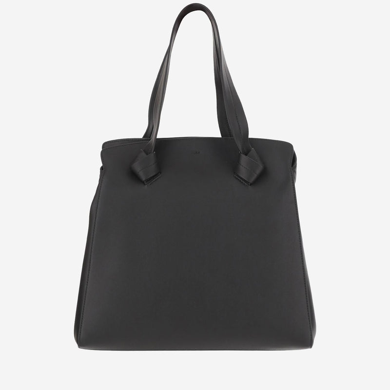 Jil Sander Knot Shoulder Bag — Black Calfskin