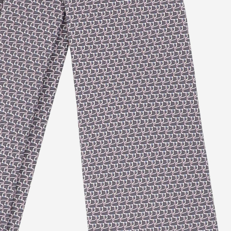 Ferragamo Geometric Silk Necktie — Gray Neckties