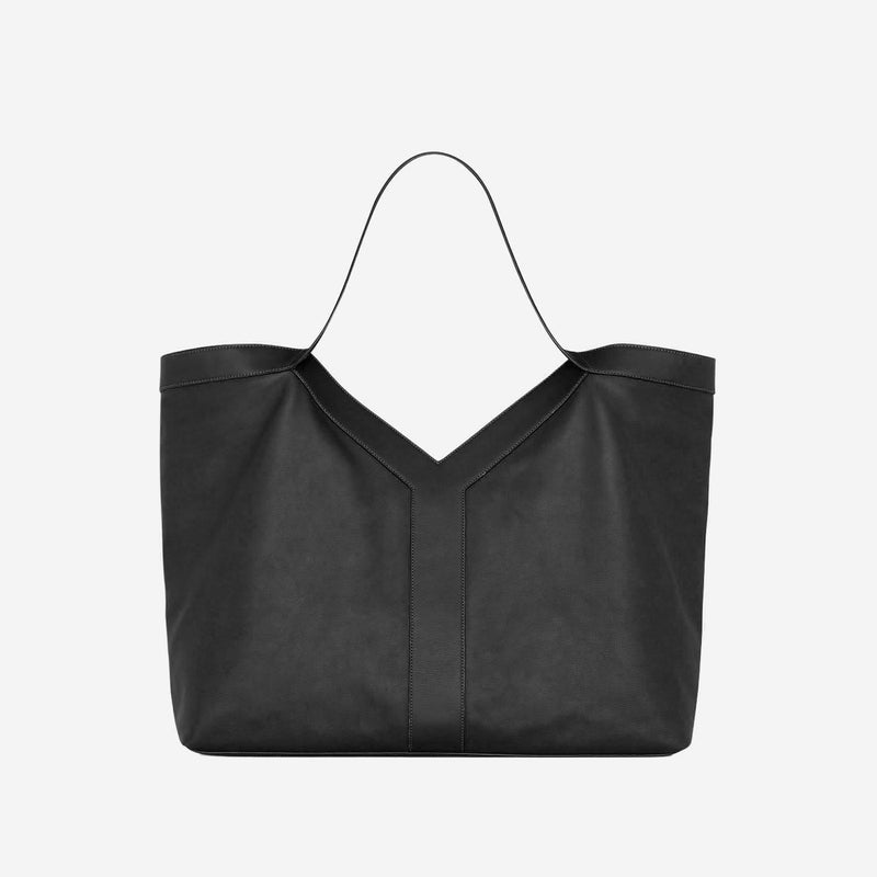 Saint Laurent Leather Tote Bag — Black
