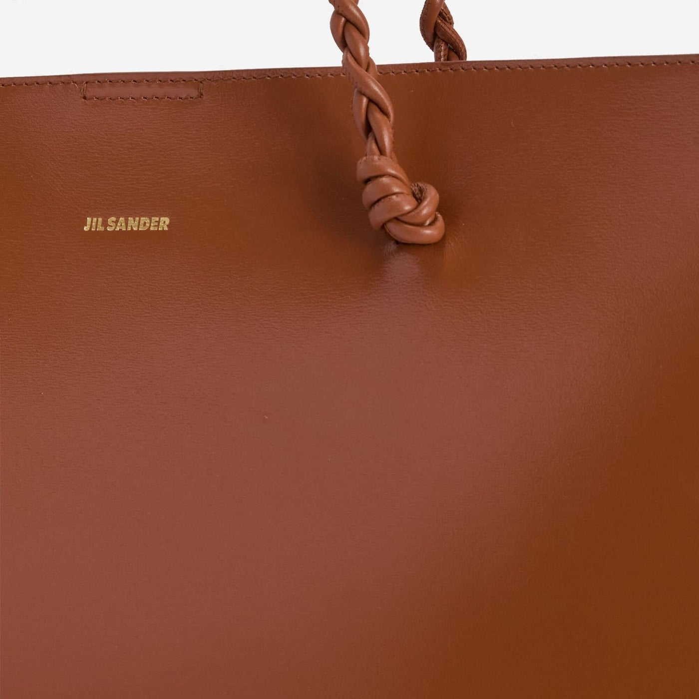 Jil Sander Hand-Knotted Leather Tote Bag — Brown