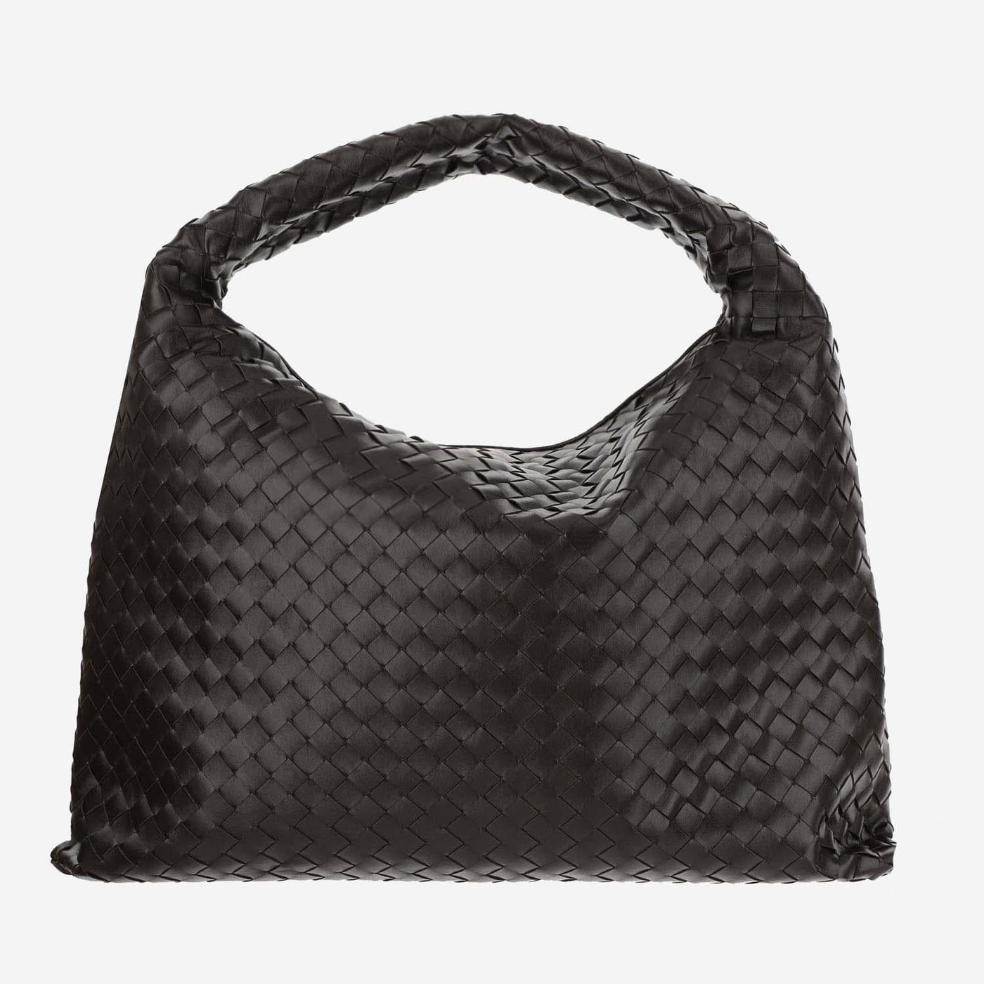 Bottega Veneta Hop Top Handle Bag — Brown Calf Skin
