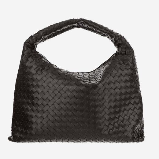 Bottega Veneta Hop Top Handle Bag — Brown Calf Skin