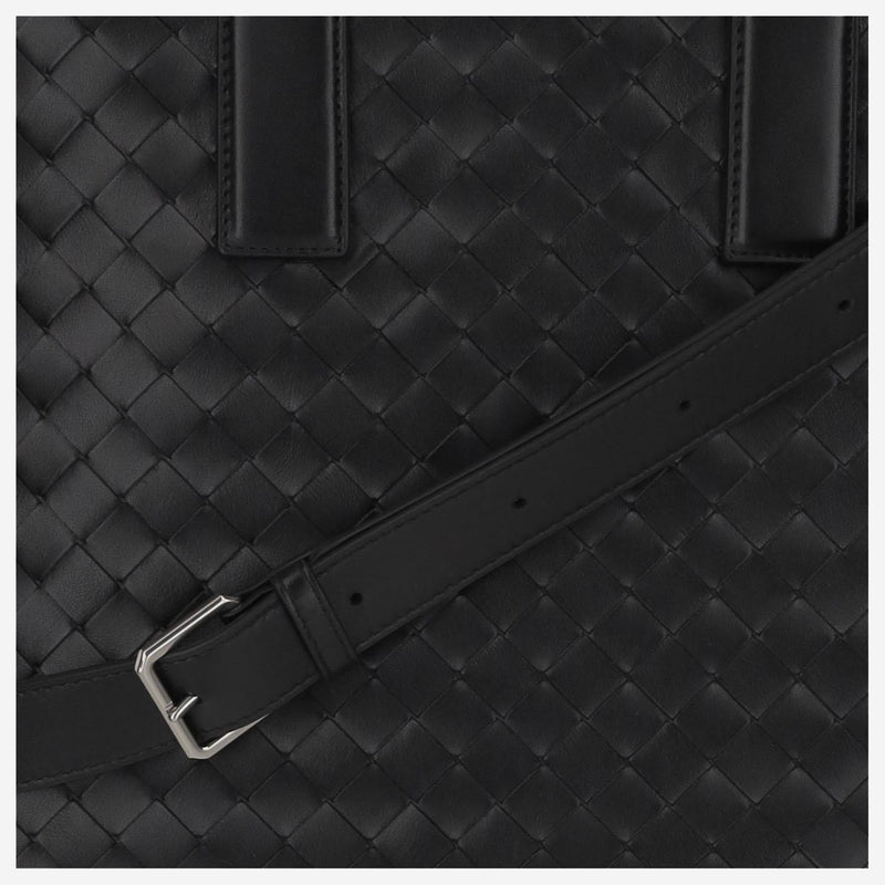 Bottega Veneta Intrecciato Calfskin Tote Bag — Black