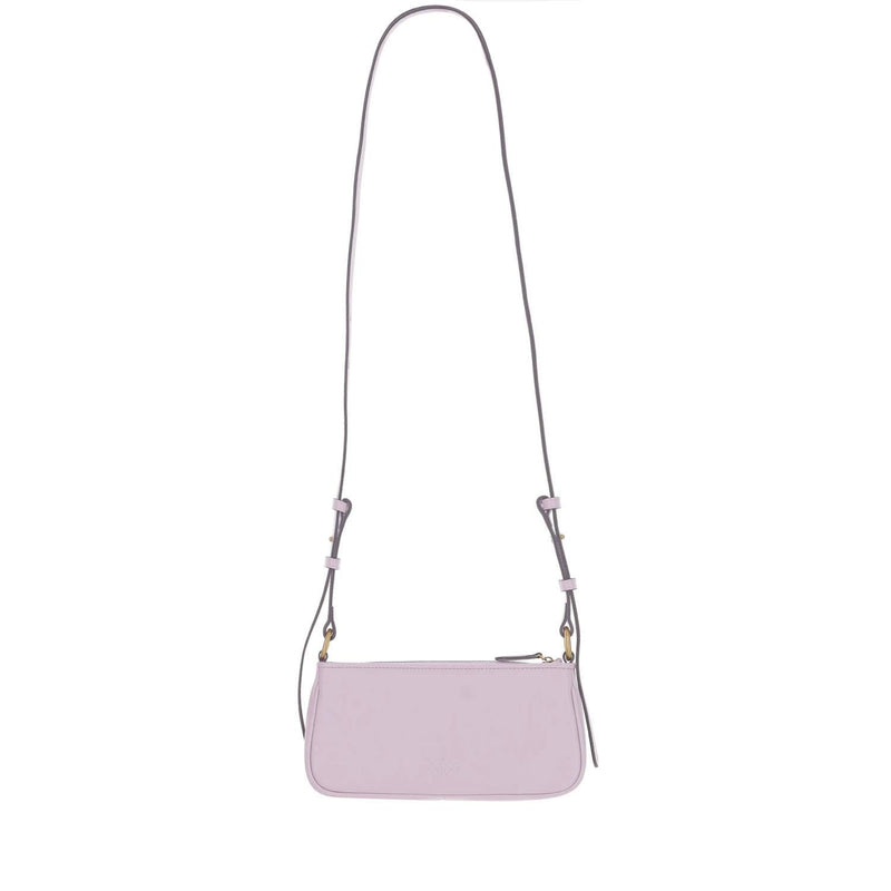 Pinko Calfskin Leather Baguette Mini Bag — Pink