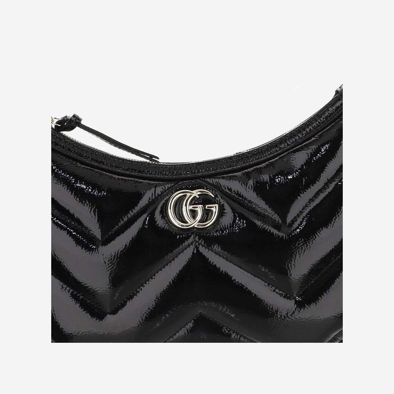 Gucci Gg Marmont Shoulder Bag — Black Leather