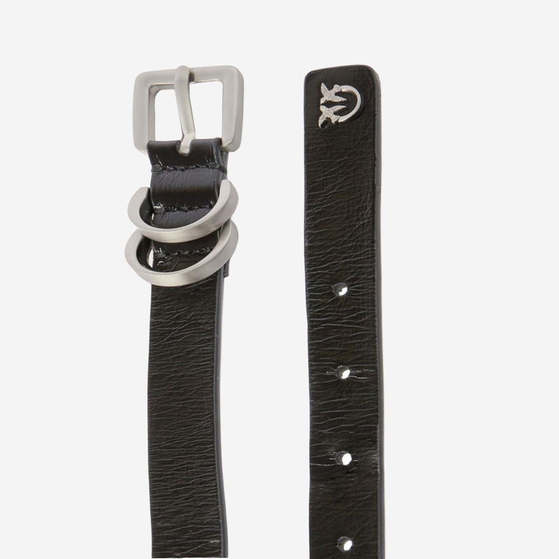 Pinko Leather With Logo Belt — Black