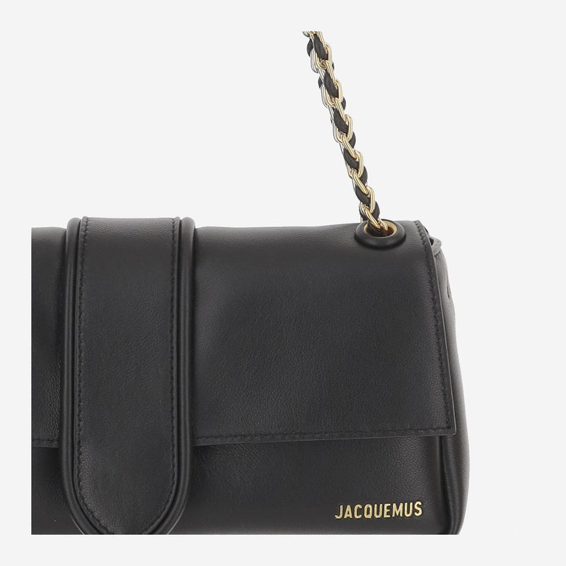 Jacquemus Nappa Leather Shoulder Bag — Black