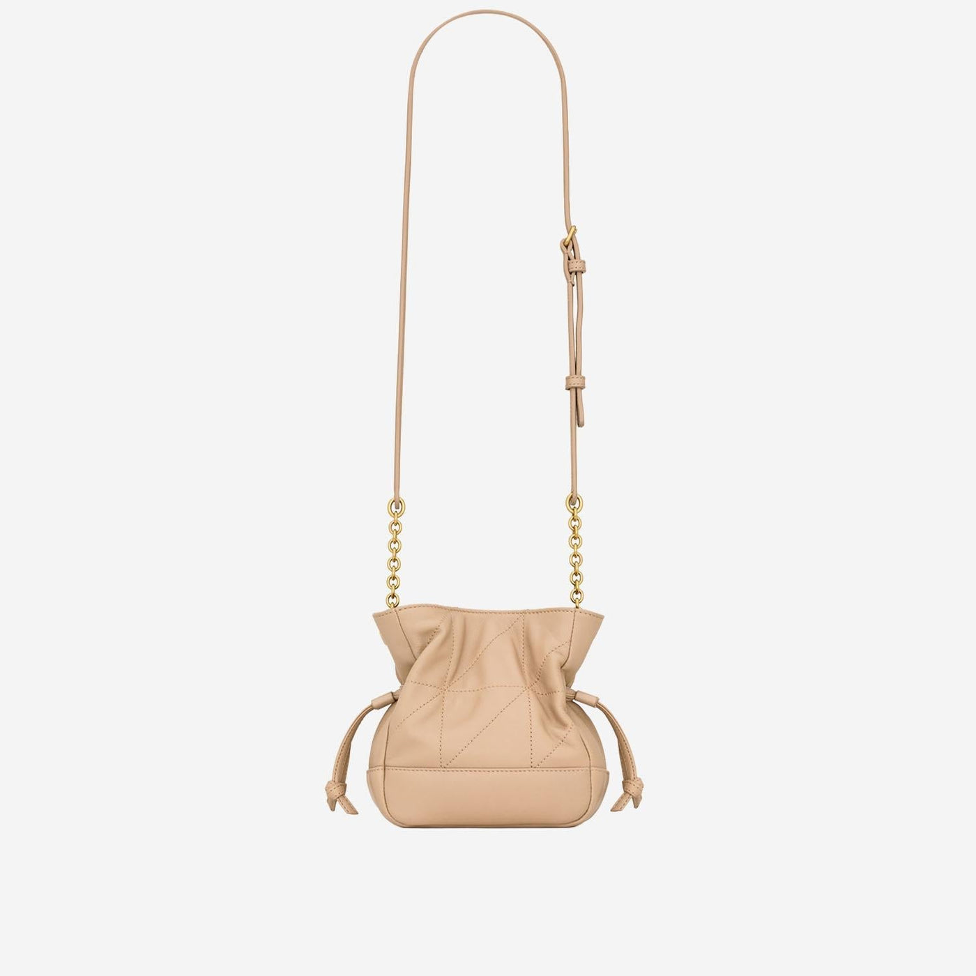 Saint Laurent Cassandre Shoulder Bag — Beige Leather