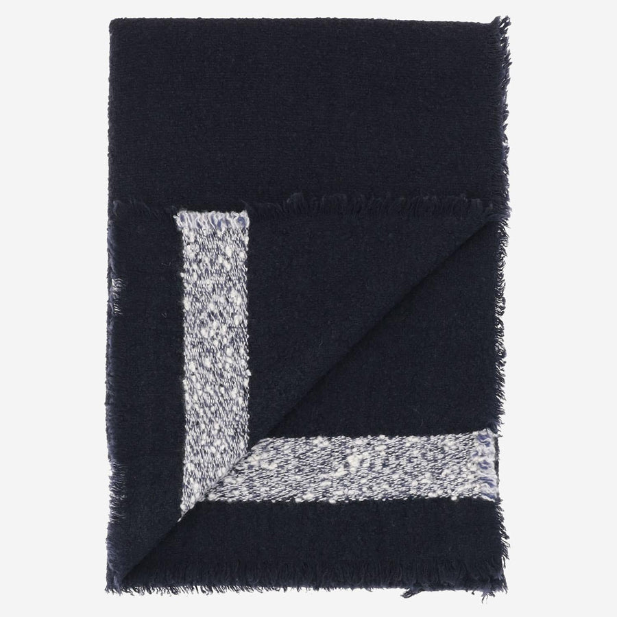 Faliero Sarti Amabel Scarf — Navy Wool Scarfs