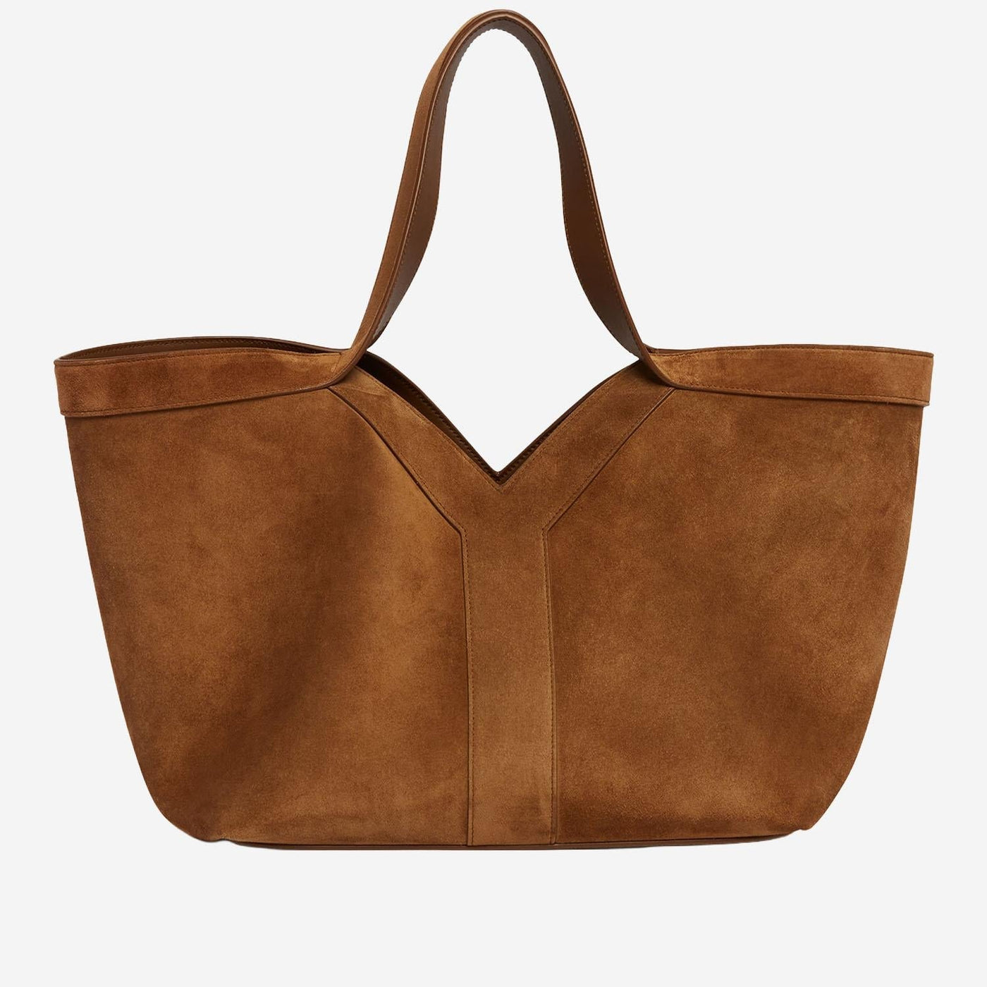 Saint Laurent Suede Tote Bag — Brown