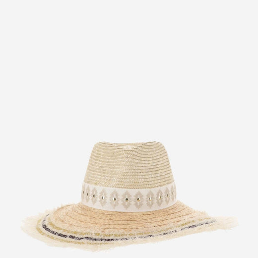 Ferruccio Vecchi 385981 Straw And Viscose Blend Sun Hat — Beige