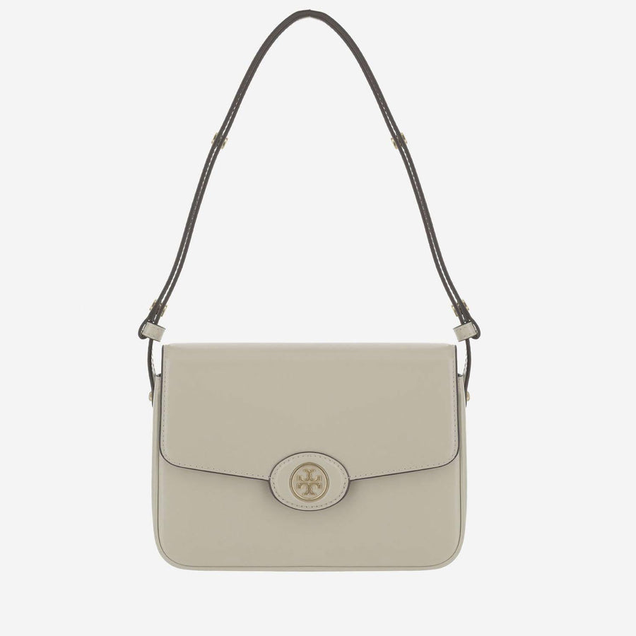 Tory Burch Glossy Leather Shoulder Bag — White