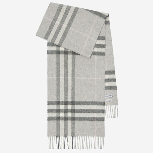 Burberry Cashmere Check Scarf — Gray Scarfs