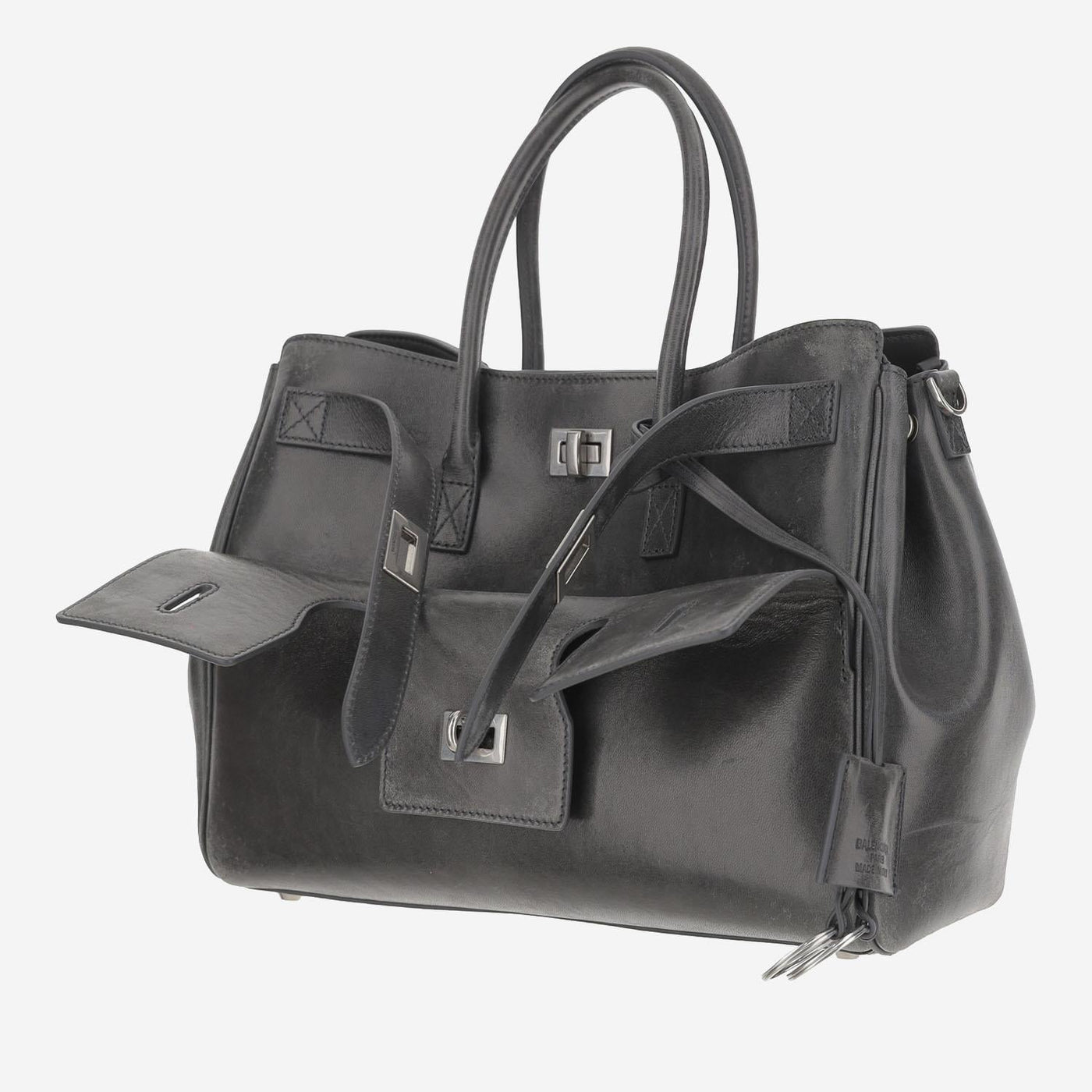 Balenciaga Bel Air Shoulder Bag — Gray Calfskin