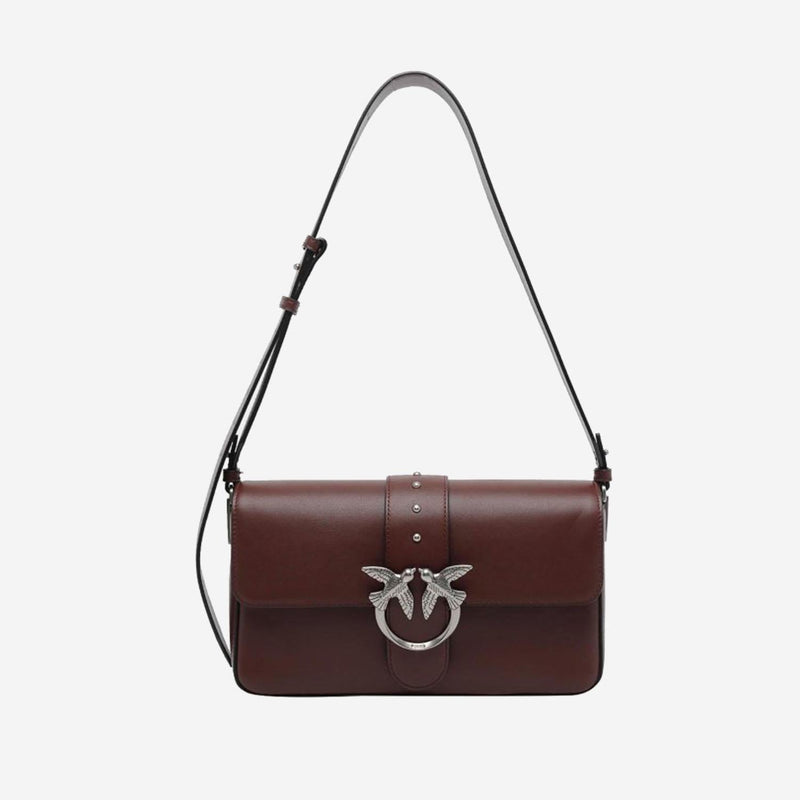 Pinko Shoulder Bag — Burgundy Leather