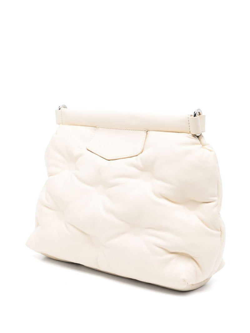 Maison Margiela Quilted Lambskin Shoulder Bag — White Lambskin; Lining: Nylon