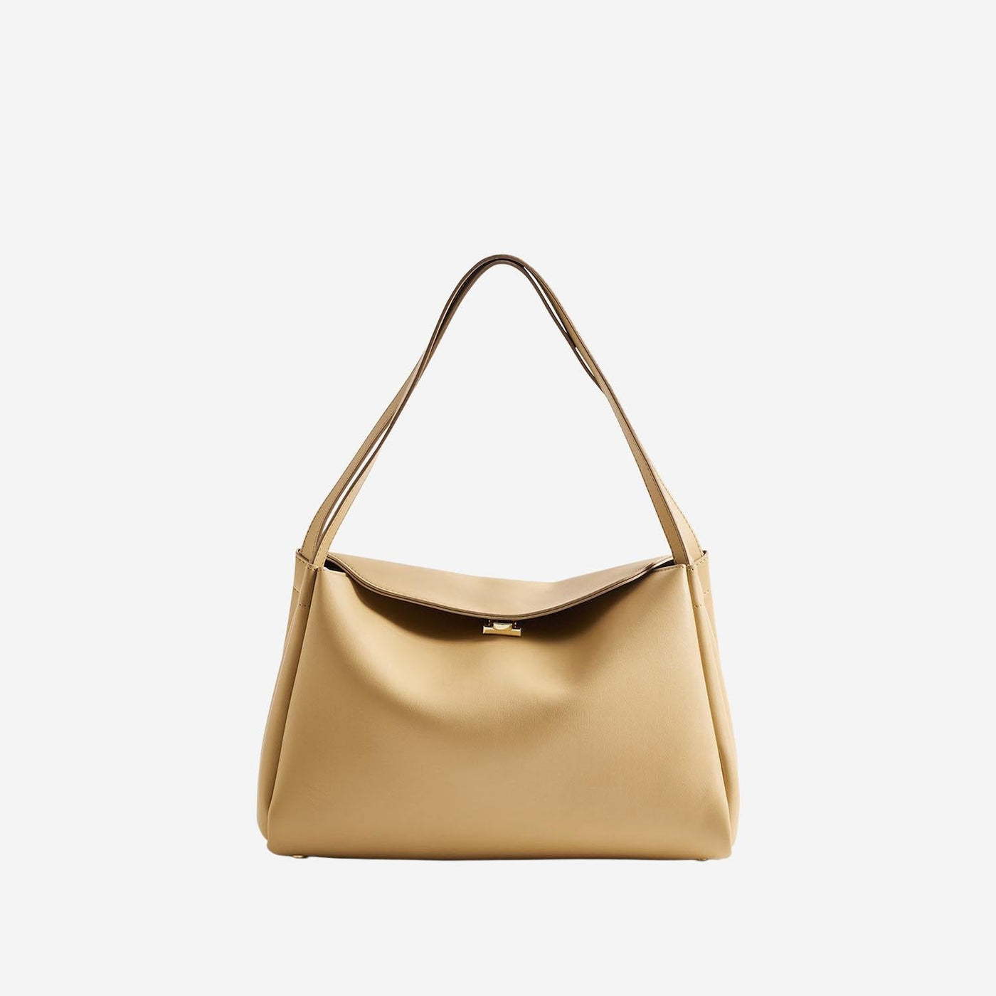 Themoirè Vegan Fabric Shoulder Bag — Beige