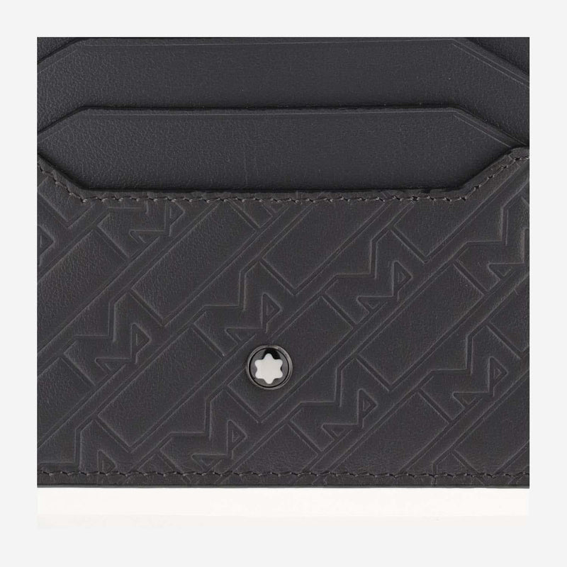 Montblanc Embossed Leather Card Case — Gray Cases