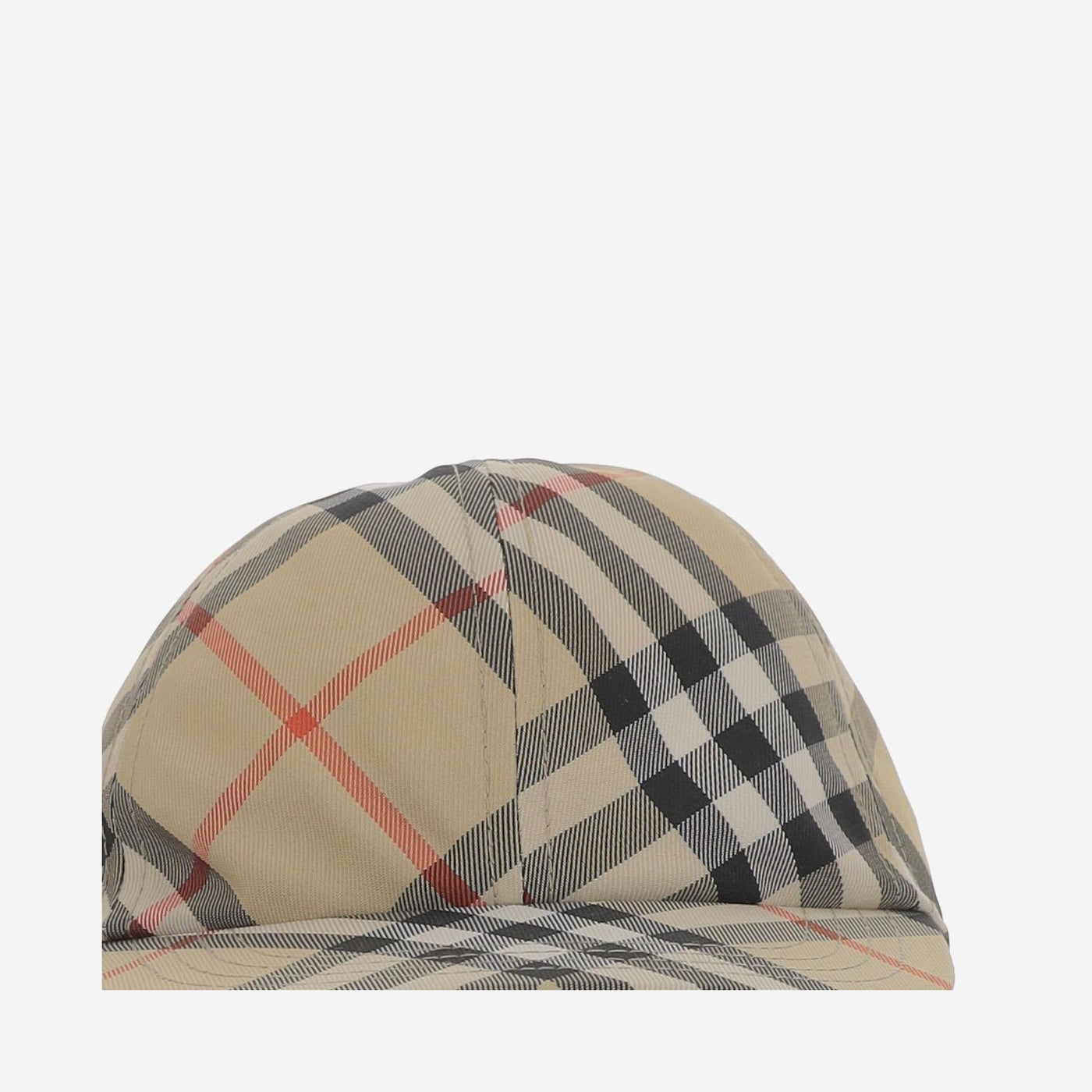 Burberry 8101181 Check Polyester Baseball Cap — Beige Caps
