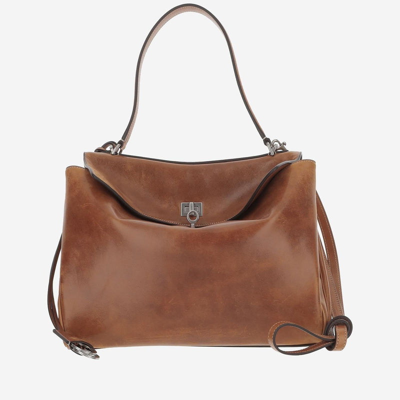 Balenciaga Rodeo Piccola Shoulder Bag — Brown Domesticated Lamb Leather